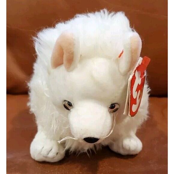 2002 TY Snocap Arctic Fox Dog Stuffed Animal Plush Toy Winter Home Decor - Picture 1 of 16